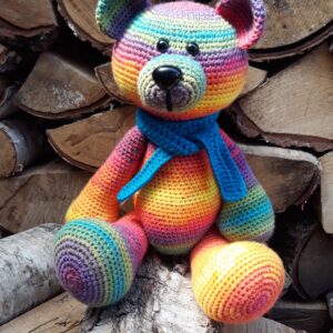 Rainbow Crochet Teddy