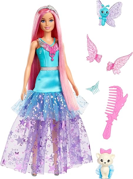 Barbie Doll with 2 Fantasy Pets & Dress